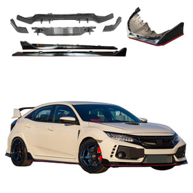 For 17-21 Honda Civic Type R Rear Diffuser Front Bumper Lip Side skirts Body Kit
