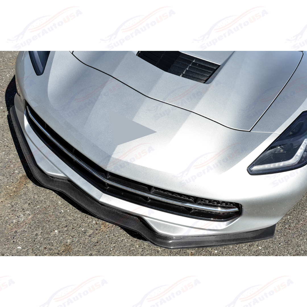 Fits 2014-up Chevrolet Corvette C7 Stage 2 Central Front Bumper Lip Spitter-11