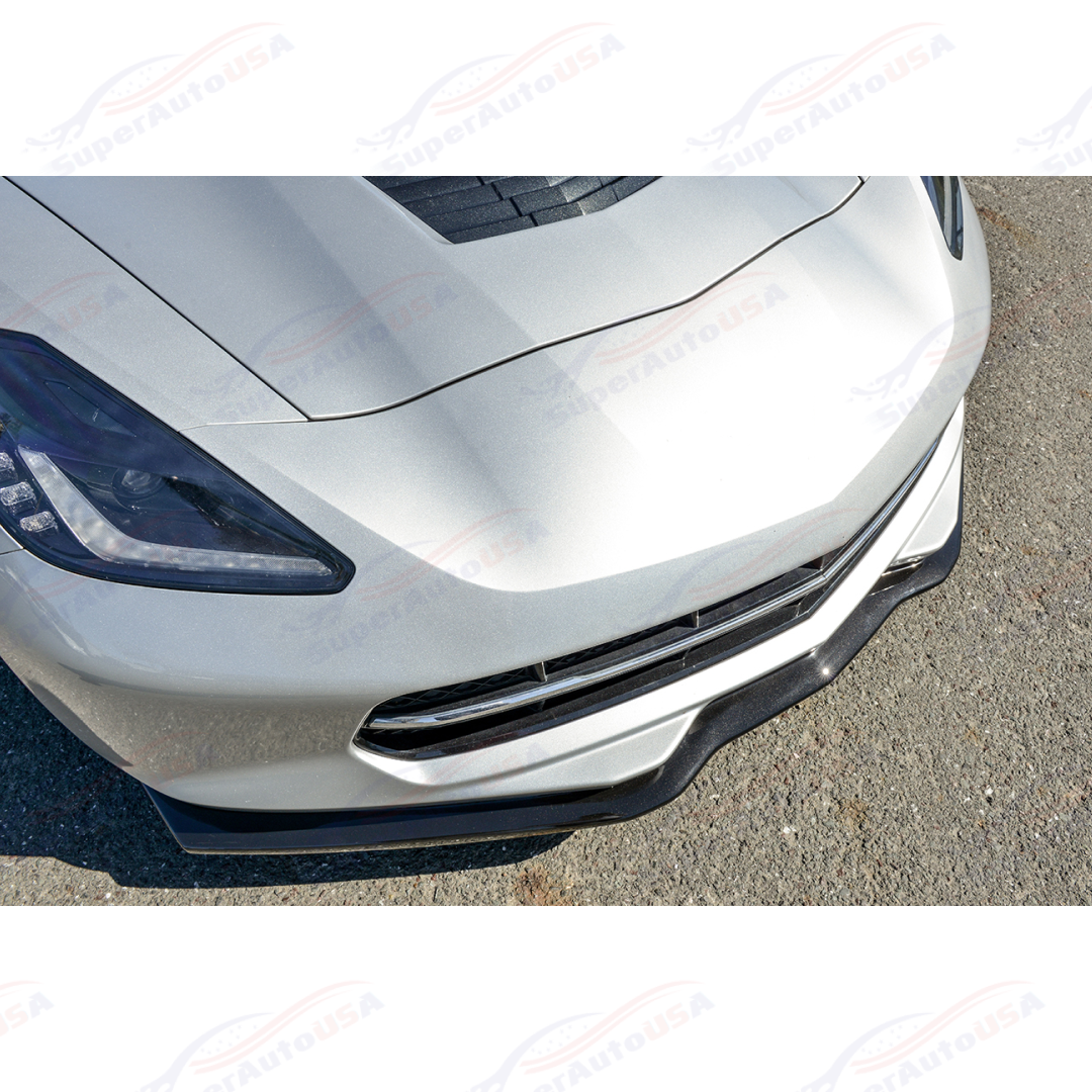 Fits 2014-up Chevrolet Corvette C7 Stage 2 Central Front Bumper Lip Spitter