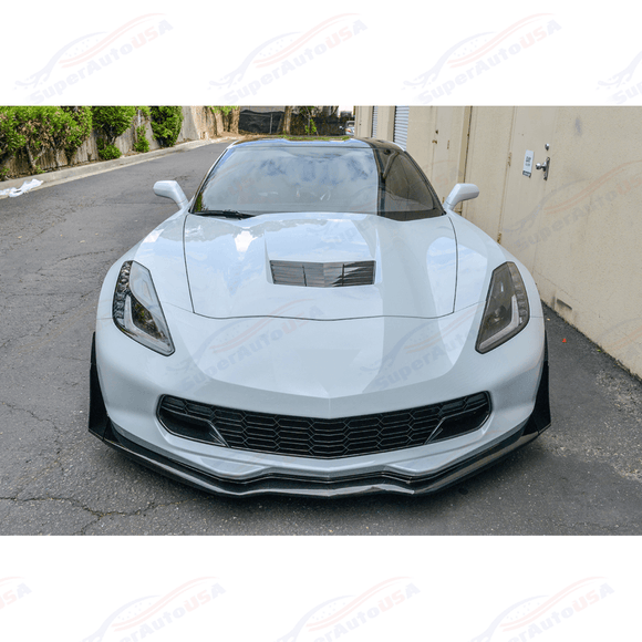 Fits Corvette C7 Carbon Flash Front Lip W/ Stage 3 Wicker-bill Side Winglets