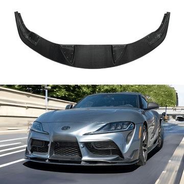Se adapta al borde divisor delantero de fibra de carbono Artisan Spirit del Toyota Supra A90 2020 en adelante