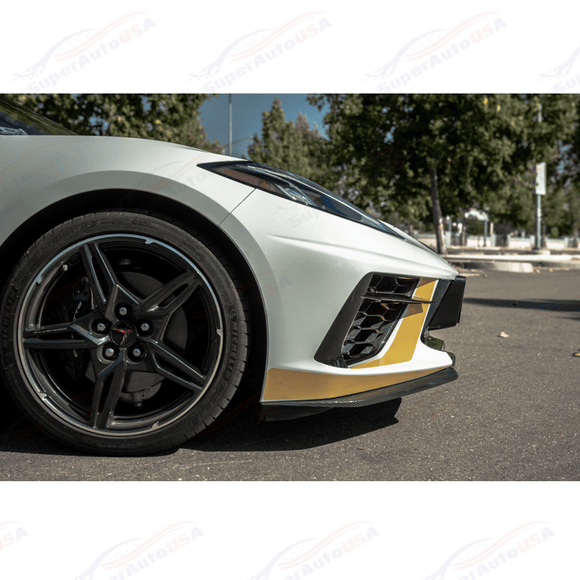 Fits 2020-Up Chevrolet Corvette C8 Z51 Style Front Bumper Lip Splitter
