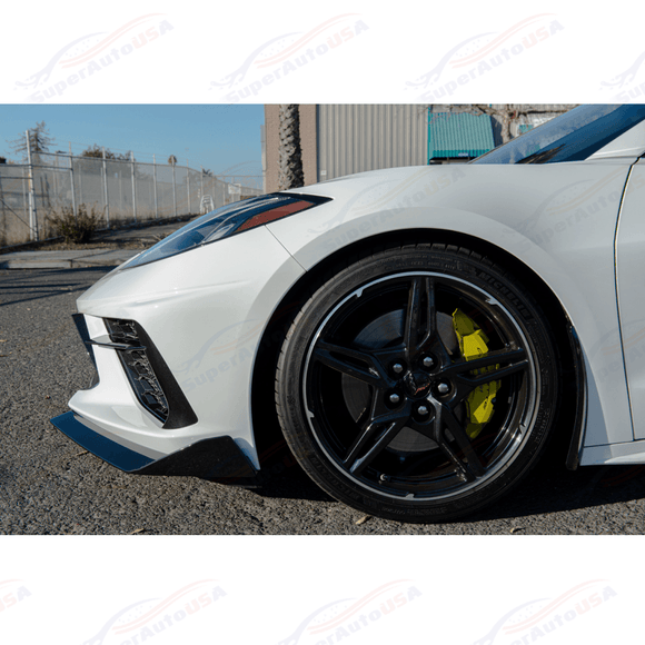 Fits 20-Up Corvette C8 5VM Front Bumper Lip Splitter (2 Pcs)