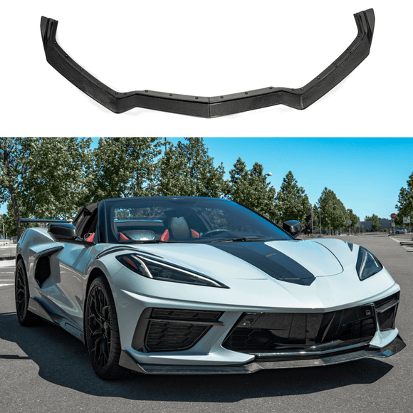 Fits 20-Up Corvette C8 5VM Front Bumper Lip Splitter (2 Pcs)