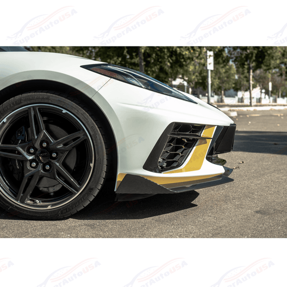 Fits 20-Up Corvette C8 5VM Front Bumper Lip Splitter (2 Pcs)