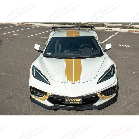 Fits 20-Up Corvette C8 5VM Front Bumper Lip Splitter (2 Pcs)