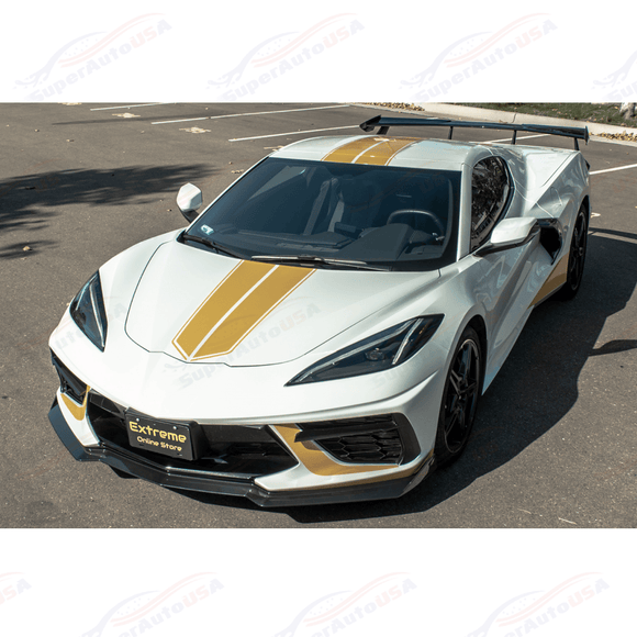 Fits 20-Up Corvette C8 5VM Front Bumper Lip Splitter (2 Pcs)