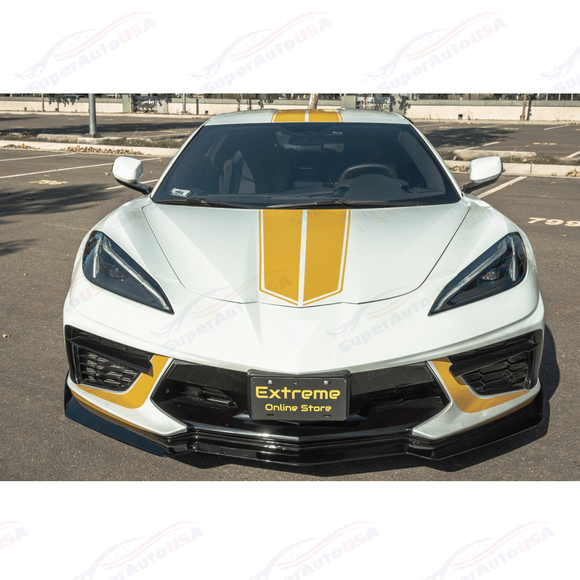 Fits 2020-Up Chevrolet Corvette C8 5VW Front Bumper Lip Splitter