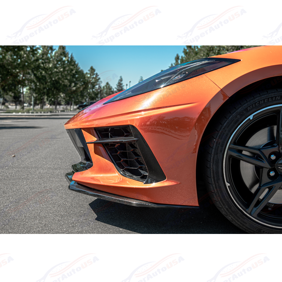 Fits 2020-Up Chevrolet Corvette C8 Z51 Style Front Bumper Lip Splitter-14