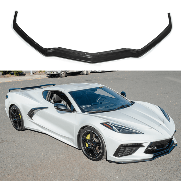 Fits 2020-Up Chevrolet Corvette C8 Z51 Style Front Bumper Lip Splitter