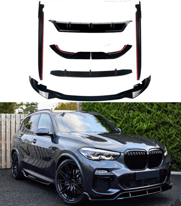 SuperAutoUSA BMW X5 xDrive40i 2019 2020 2021 2022 2023 front splitter lip and rear diffuser.
