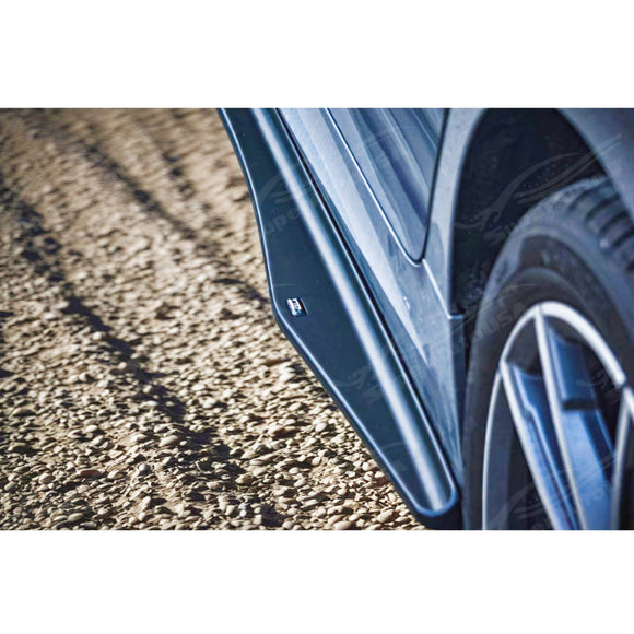 SuperAutoUSA BMW M340i xDrive 2019-2025 side body skirt splitter under spoiler and bottom extension lip.
