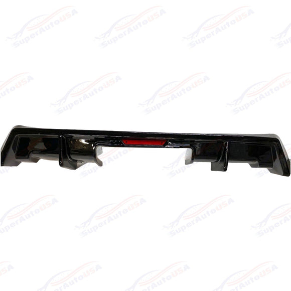 SuperAutoUSA rear bumper lip spoiler with LED rear corners for Honda Civic LX 2016-2021.
