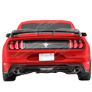 Stealth look of the Dark Horse style rear wing accenting a Shadow Black Mustang S550 fastback