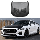 GTD style vented hood heat extractor cover installed on a 2024-2027 Ford Mustang S650 hood