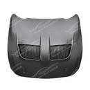 Direct front perspective highlighting the aggressive multi-tier aerodynamic louvers on a Mustang GT