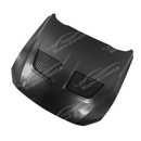 High-angle perspective showcasing hood cowl integration and engine bay pressure extraction lines