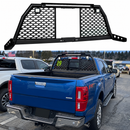 Heavy-duty adjustable reinforced steel roll bar headache rack installed on a Ford F-150 SuperCrew bed