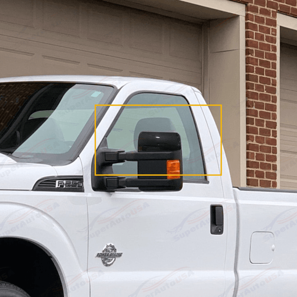 Fits 08-15 Ford F250 F350 F450 Super Duty Carbon Fiber Print Top Half Mirror Cover