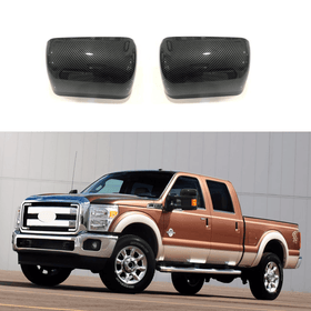 Fits 08-15 Ford F250 F350 F450 Super Duty Carbon Fiber Print Top Half Mirror Cover