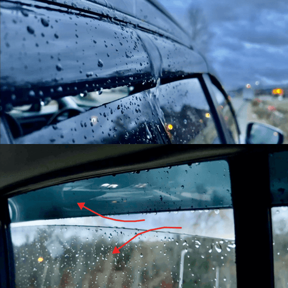 JDM Mugen Style 3D Wavy Window Visors For 2015-2020 Honda Fit / Jazz GK5 – Gloss Black 4-Piece Set