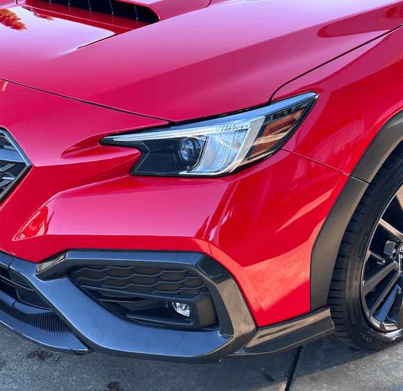 Fit 2022-2025 Subaru WRX VB REAL Carbon Fiber Lip Front Bumper Cover Molding Trim Set