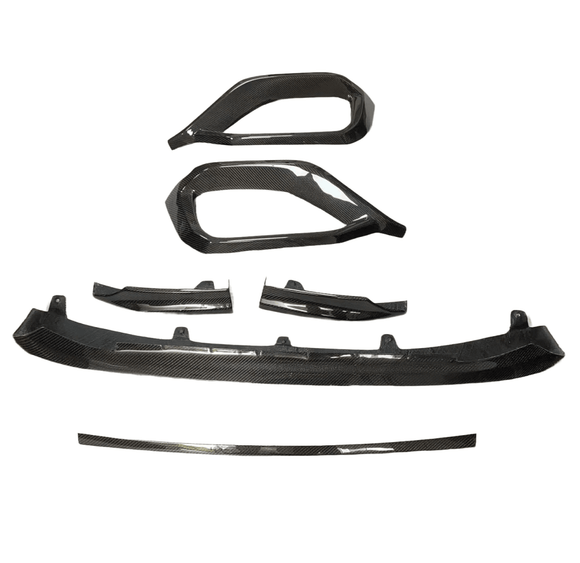 Fit 2022-2025 Subaru WRX VB REAL Carbon Fiber Lip Front Bumper Cover Molding Trim Set