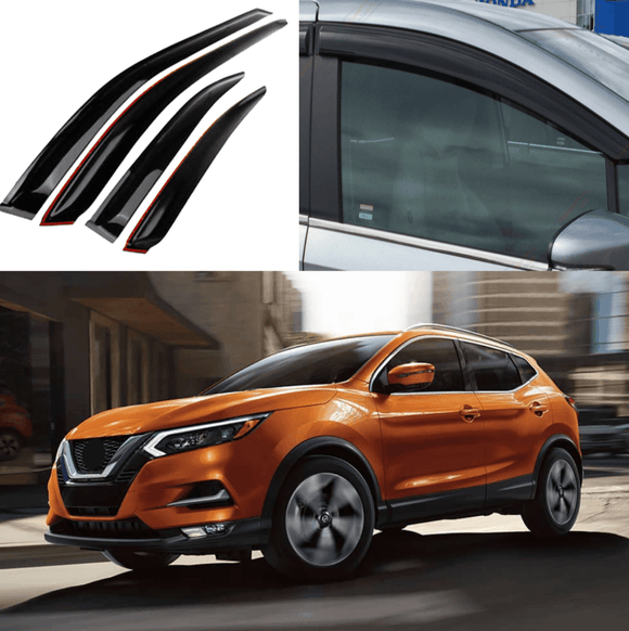 Se adapta a Nissan Rogue Sport 2017-2022, viseras para ventanas con ventilación de canal exterior, protectores contra la lluvia, el sol y el viento, deflectores de sombra 