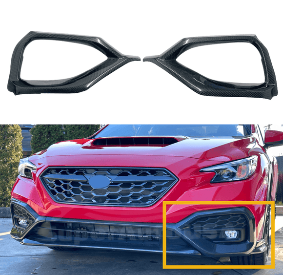 Carbon fiber fog light covers - Compatible with 2020-2024 Subaru WRX models