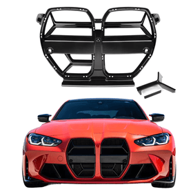 Fits 2020-2024 BMW M3/M4 G80/G81/G82/G83 Gloss Black CSL Style Front Kidney Grill