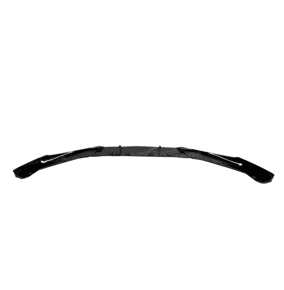 Fit 2021-2024 BMW 5 Series G30 showcasing the gloss black front bumper lip spoiler, designed for a luxurious and sporty appearance.