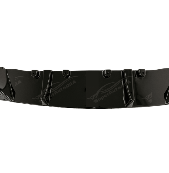 Fit 2021-2024 BMW 5 Series G30 equipped with a Gloss Black Front Bumper Lip Spoiler, emphasizing the front spoiler lip splitter's premium finish.