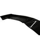 Artistic angle of the Fit 2021-2024 BMW 5 Series G30 with its Gloss Black Front Bumper Lip Spoiler, highlighting the blend of style and functionality.