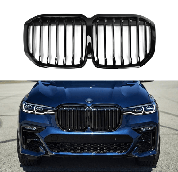For BMW X7 G07 M Performance 2019-2022 Glossy Black Front Bumper Grille