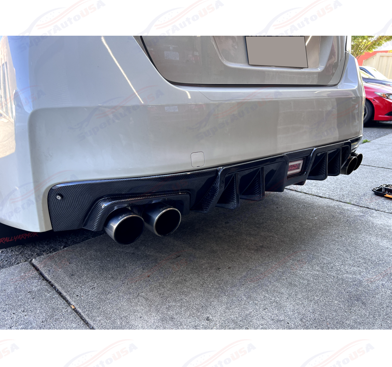 Fit 2015-2021 Subaru Impreza WRX STI Front Splitter & Rear Diffusers Set Real Carbon Fiber