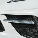 First step of carbon fiber LED DRL bezel installation for C8