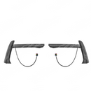 Uninstalled carbon fiber sequential LED DRL light bar bezel insert pair