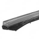 Low angle view emphasizing carbon fiber LED DRL bezel on C8