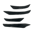 Close-up of the BMW 3 Series G20 with Gloss Black Front Side Splitter Canard Fins, showcasing the sleek design and aerodynamic improvements