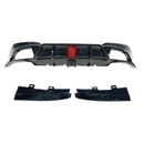 Fits 2019-2022 BMW G20 Gloss Black Rear Diffuser with LED Break Light & Corner Splitters-11