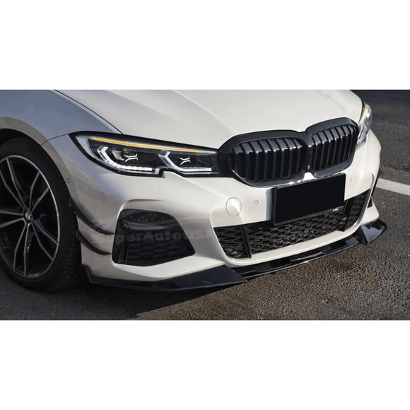 For 2019-2022 BMW 3 Series G20 Gloss Black Front Bumper Lip Spoiler 1 Pc
