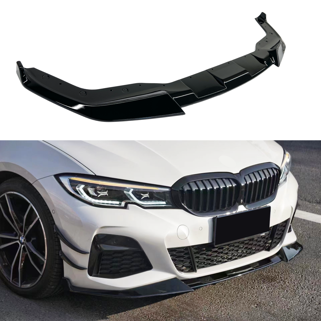 For 2019-2022 BMW 3 Series G20 Gloss Black Front Bumper Lip Spoiler 1 Pc