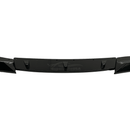 Elegant Front Spoiler in Car on a 2020 BMW 3 Series G20, showcasing its glossy black finish and streamlined design