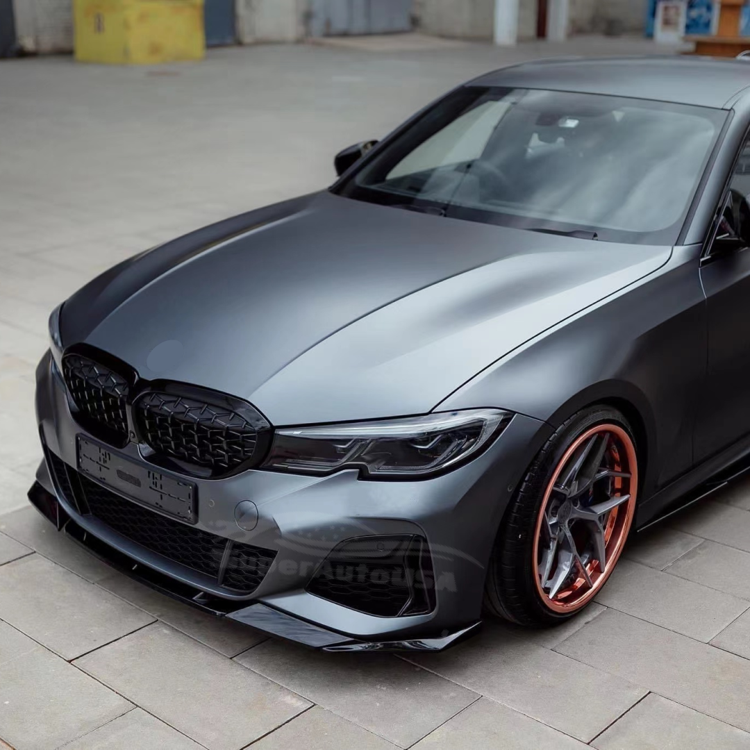 For 2019-2022 BMW 3 Series G20 Gloss Black Front Bumper Lip Spoiler