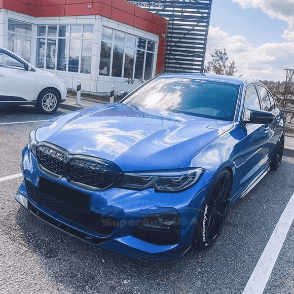 For 2019-2022 BMW 3 Series G20 Gloss Black Front Bumper Lip Spoiler