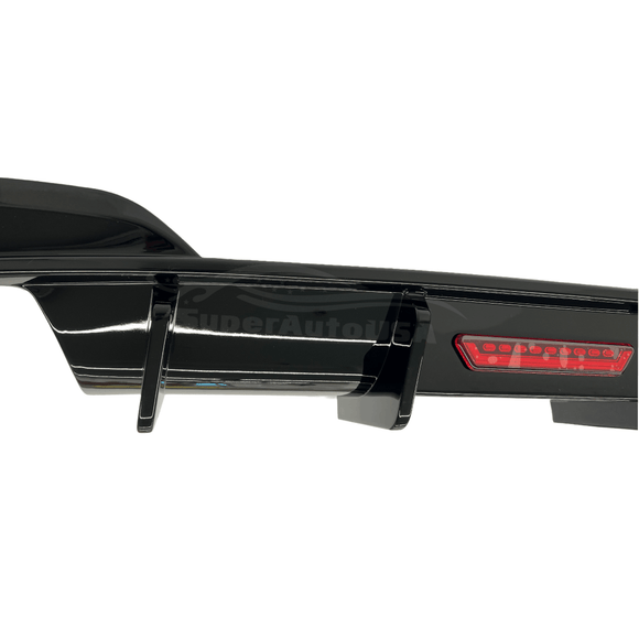 Rear Bumper Chassis on a 2020 BMW 3 Series G20 enhanced with a Gloss Black Diffuser and Rear Corner Splitter for stylish and functional upgrades