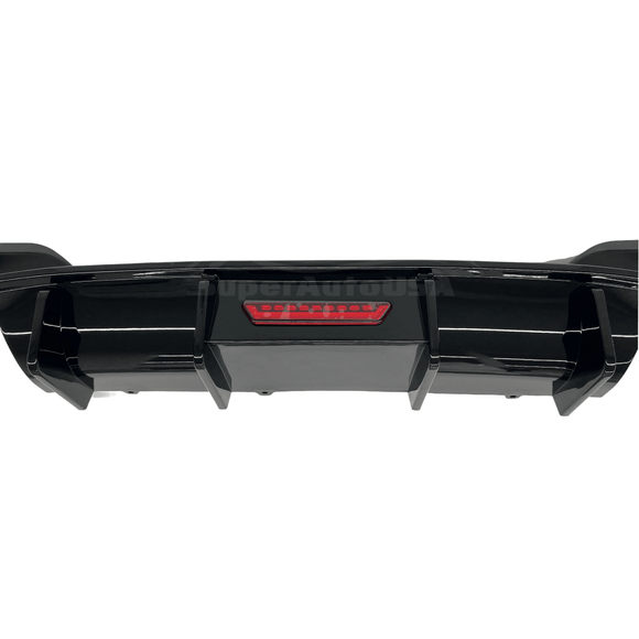 2021 BMW 3 Series G20 with a Gloss Black Universal Rear Bumper Corner/Splitter Lip Wing, adding a touch of sophistication and performance enhancement