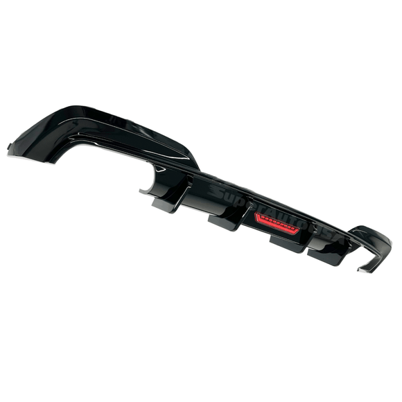 Fits 2019-2022 BMW 3 Series G20 Gloss Black Rear Diffuser with Rear Corner Splitter