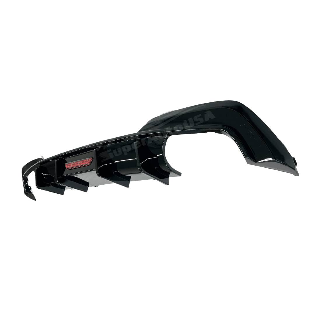 Black Rear Diffuser For 2019-22 BMW 3 Series G20 Gloss Black Rear Diffuser w/Rear Splitter ...