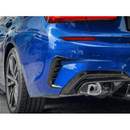 Stylish and functional Gloss Black Rear Air Vent Trim Frame in a 2020 BMW 3-Series G20, optimizing airflow with a touch of luxury